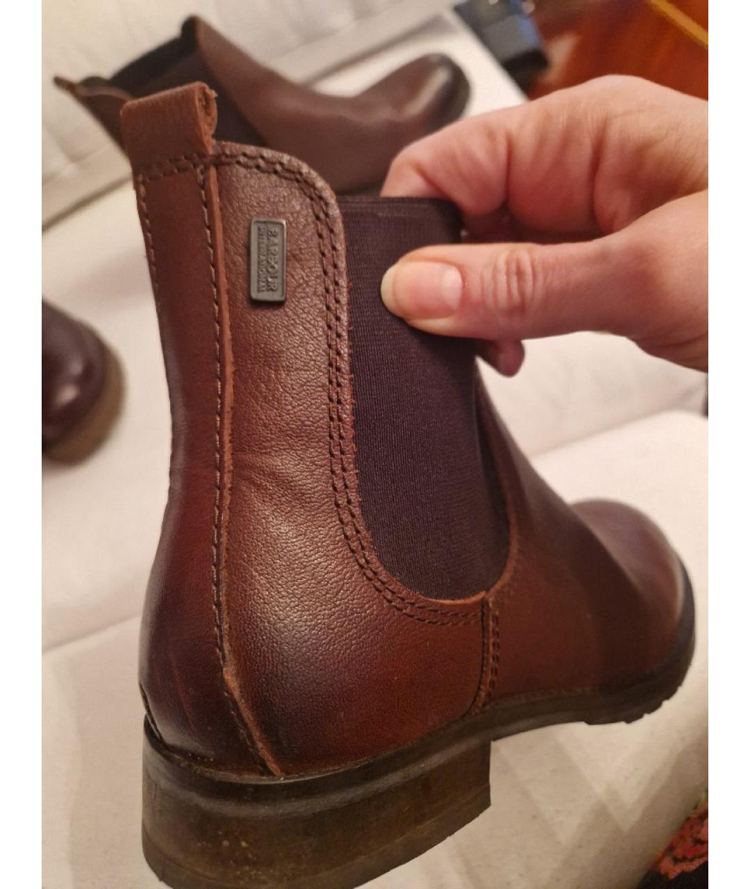 BARBOUR Коричневые кожаные полусапоги, фото 3