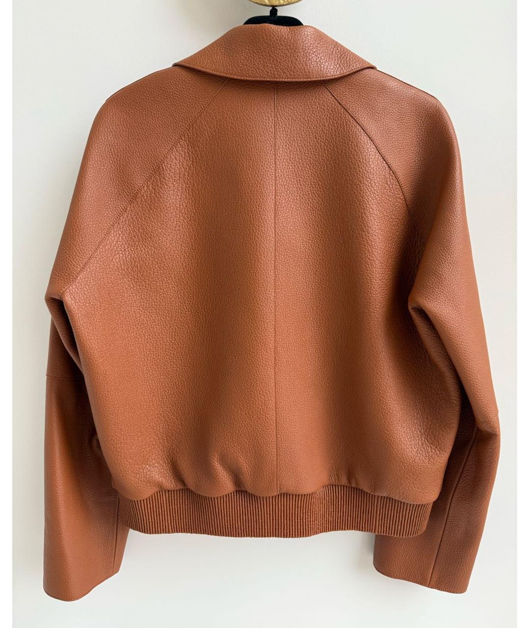 HERMES Коричневая кожаная куртка, фото 3