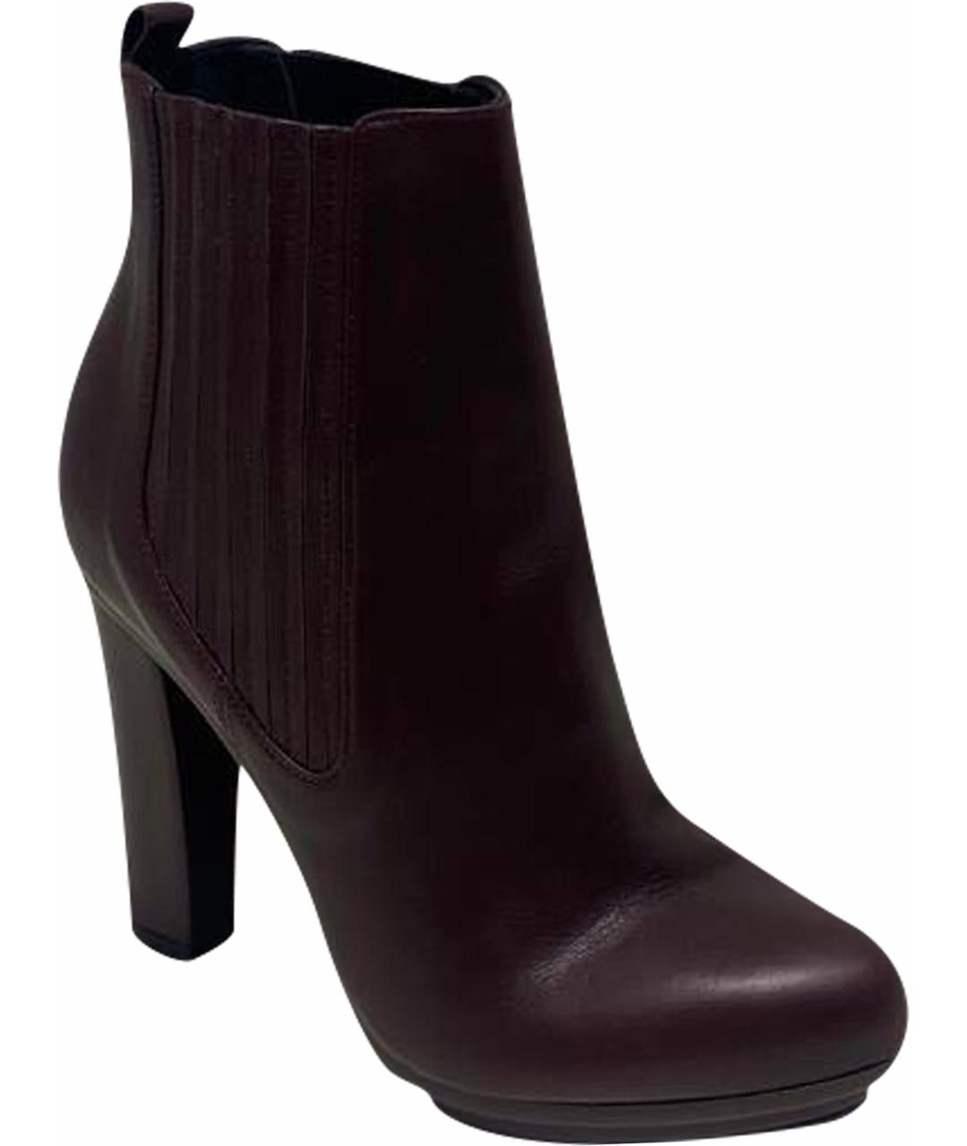 LE SILLA Бордовые кожаные ботинки, фото 1