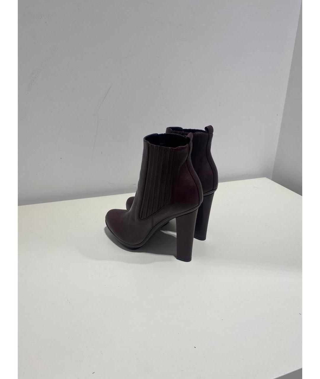 LE SILLA Бордовые кожаные ботинки, фото 3