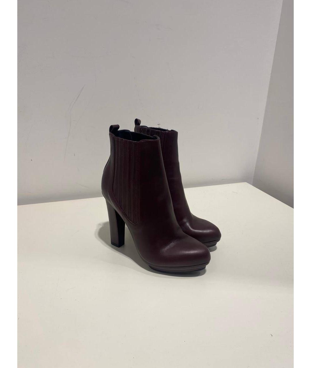LE SILLA Бордовые кожаные ботинки, фото 4