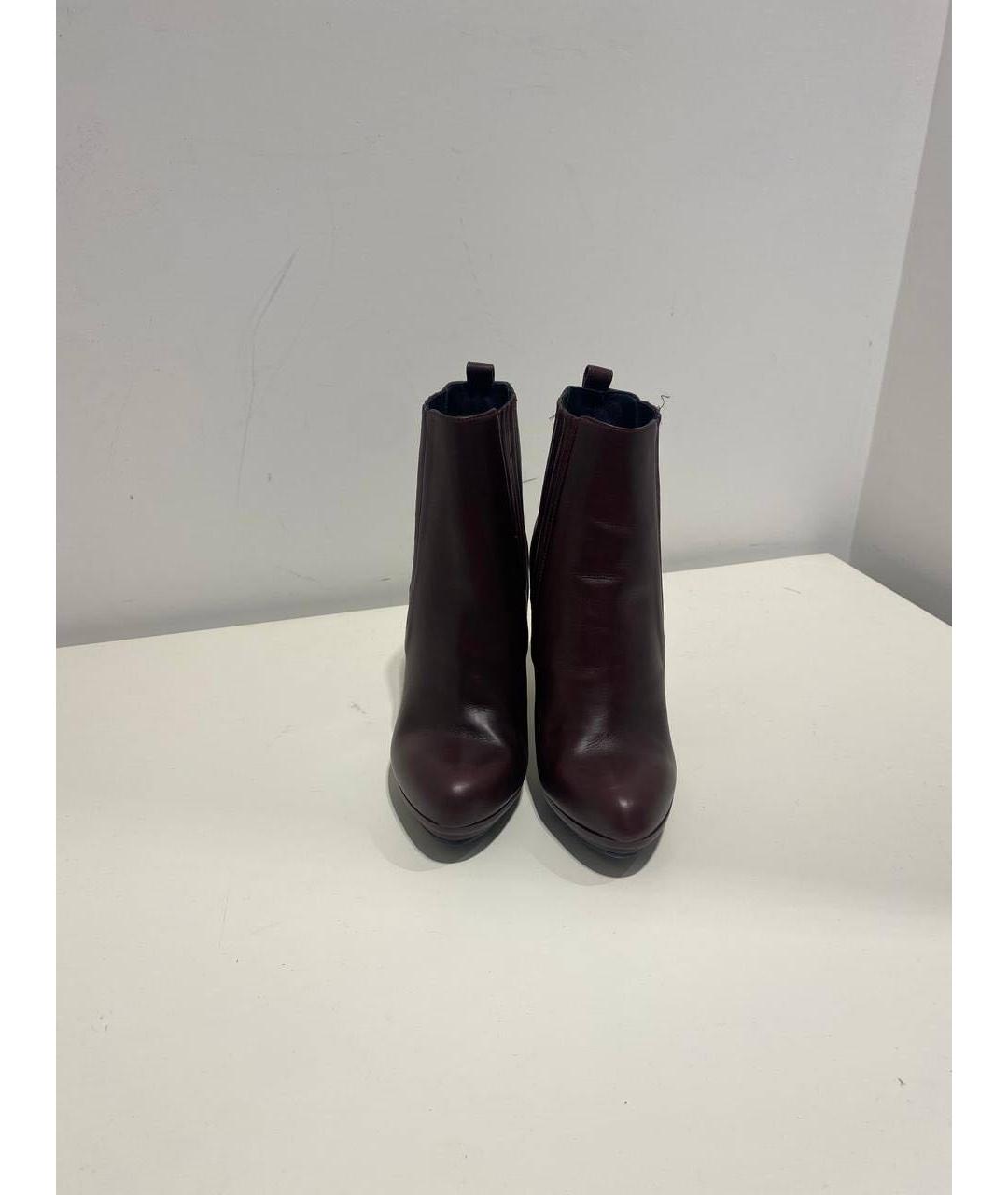 LE SILLA Бордовые кожаные ботинки, фото 2