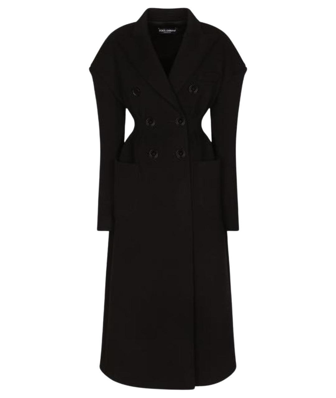 DOLCE&GABBANA Черное шерстяное пальто, фото 1