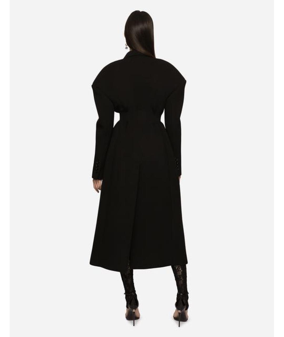 DOLCE&GABBANA Черное шерстяное пальто, фото 2