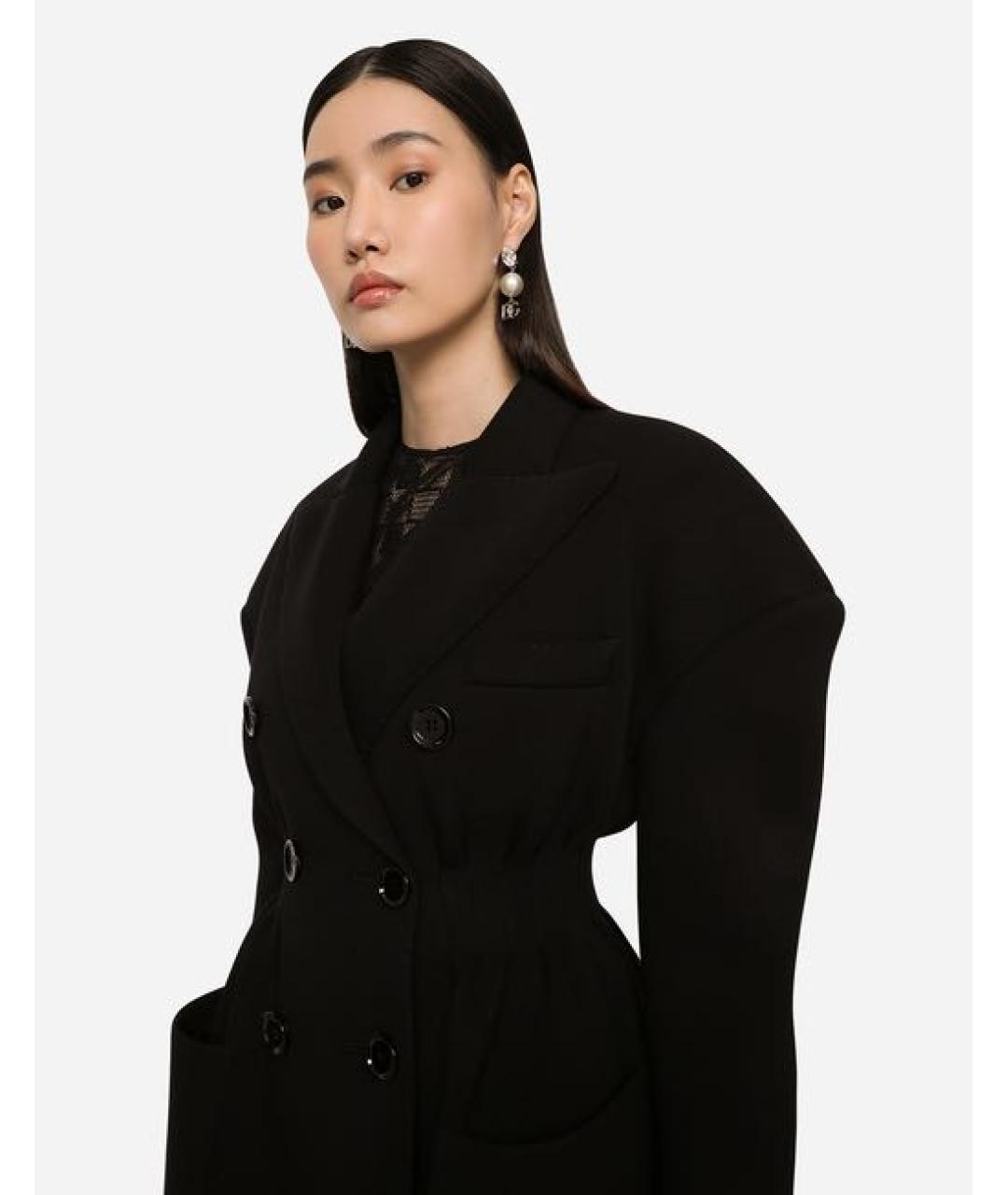 DOLCE&GABBANA Черное шерстяное пальто, фото 3