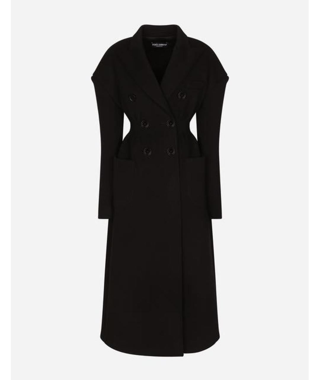 DOLCE&GABBANA Черное шерстяное пальто, фото 6