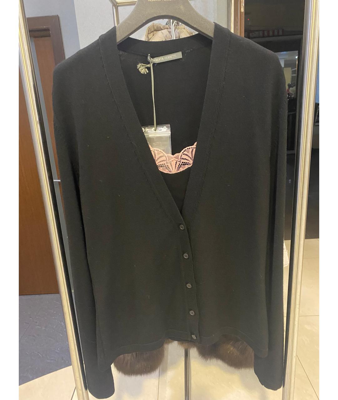 ALBERTA FERRETTI Черный шерстяной джемпер / свитер, фото 6