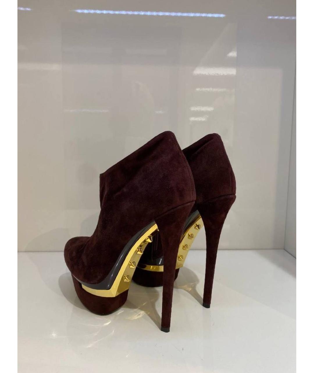LE SILLA Бордовые замшевые ботинки, фото 3
