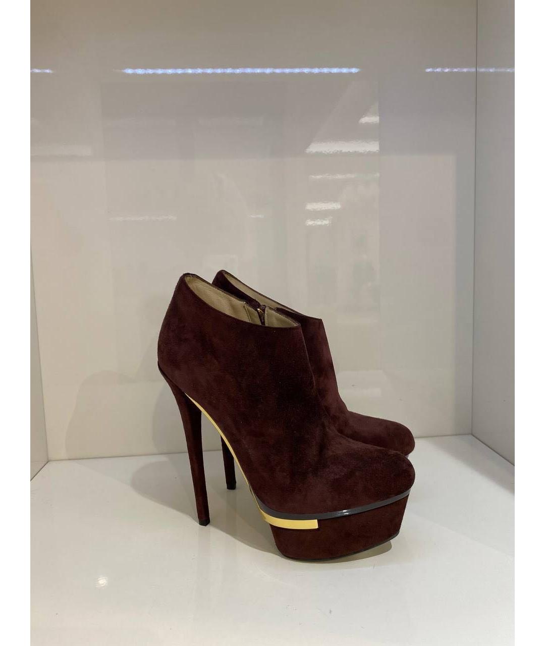 LE SILLA Бордовые замшевые ботинки, фото 4