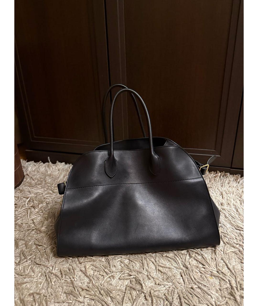 THE ROW Черная кожаная сумка с короткими ручками, фото 2