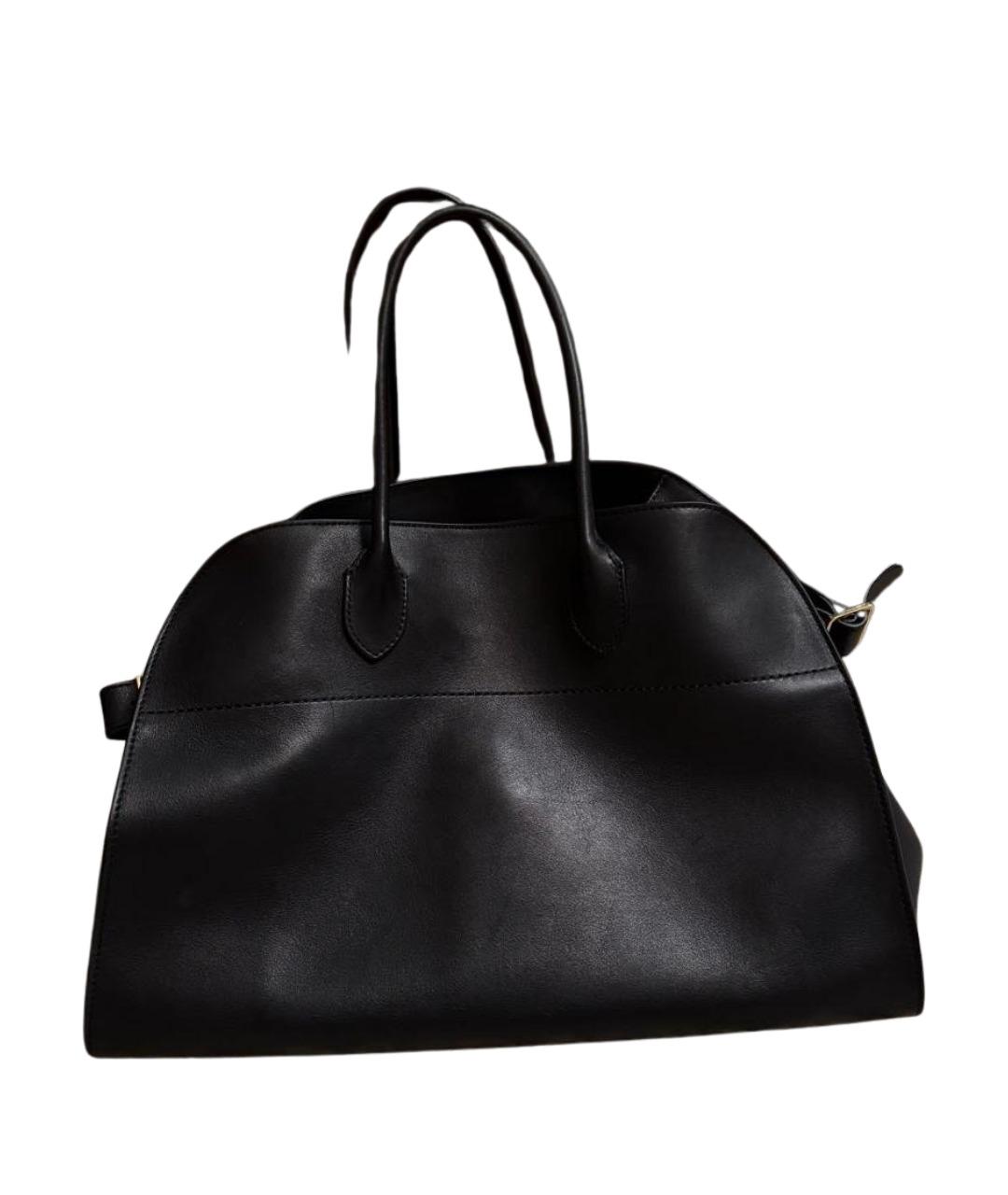 THE ROW Черная кожаная сумка с короткими ручками, фото 1