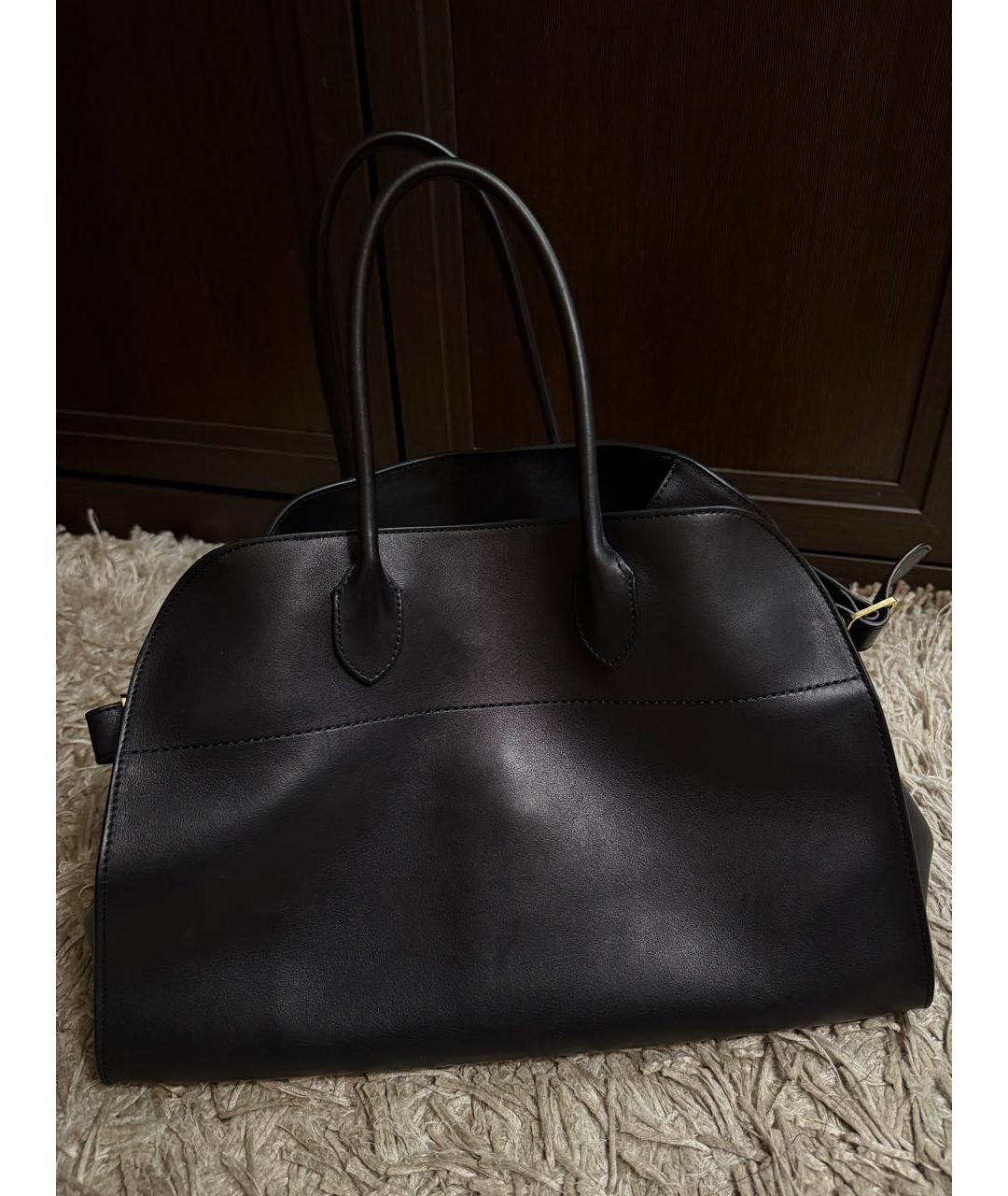 THE ROW Черная кожаная сумка с короткими ручками, фото 4