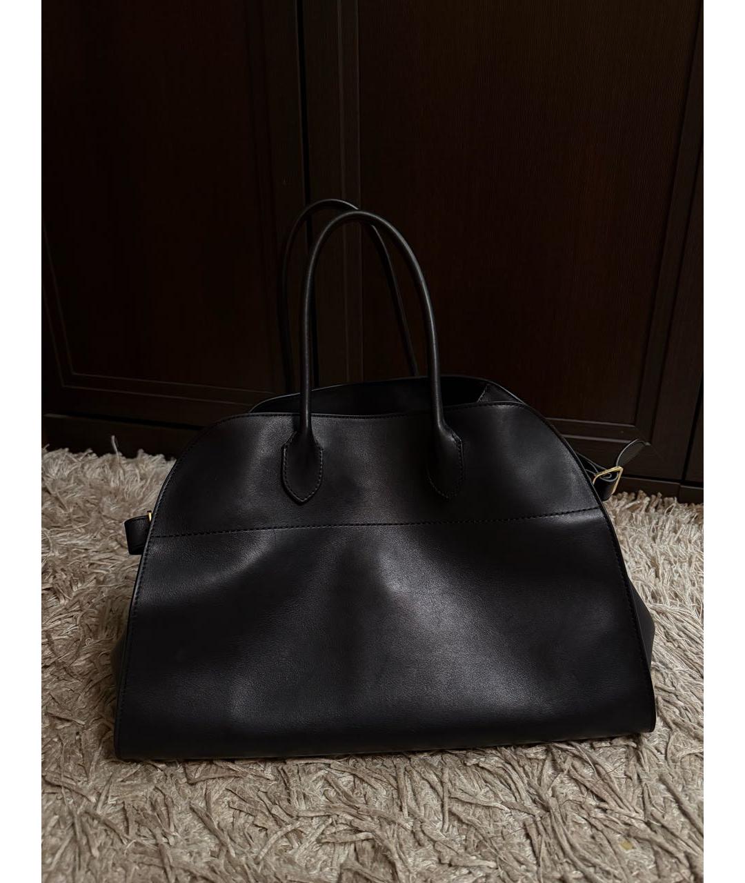 THE ROW Черная кожаная сумка с короткими ручками, фото 9