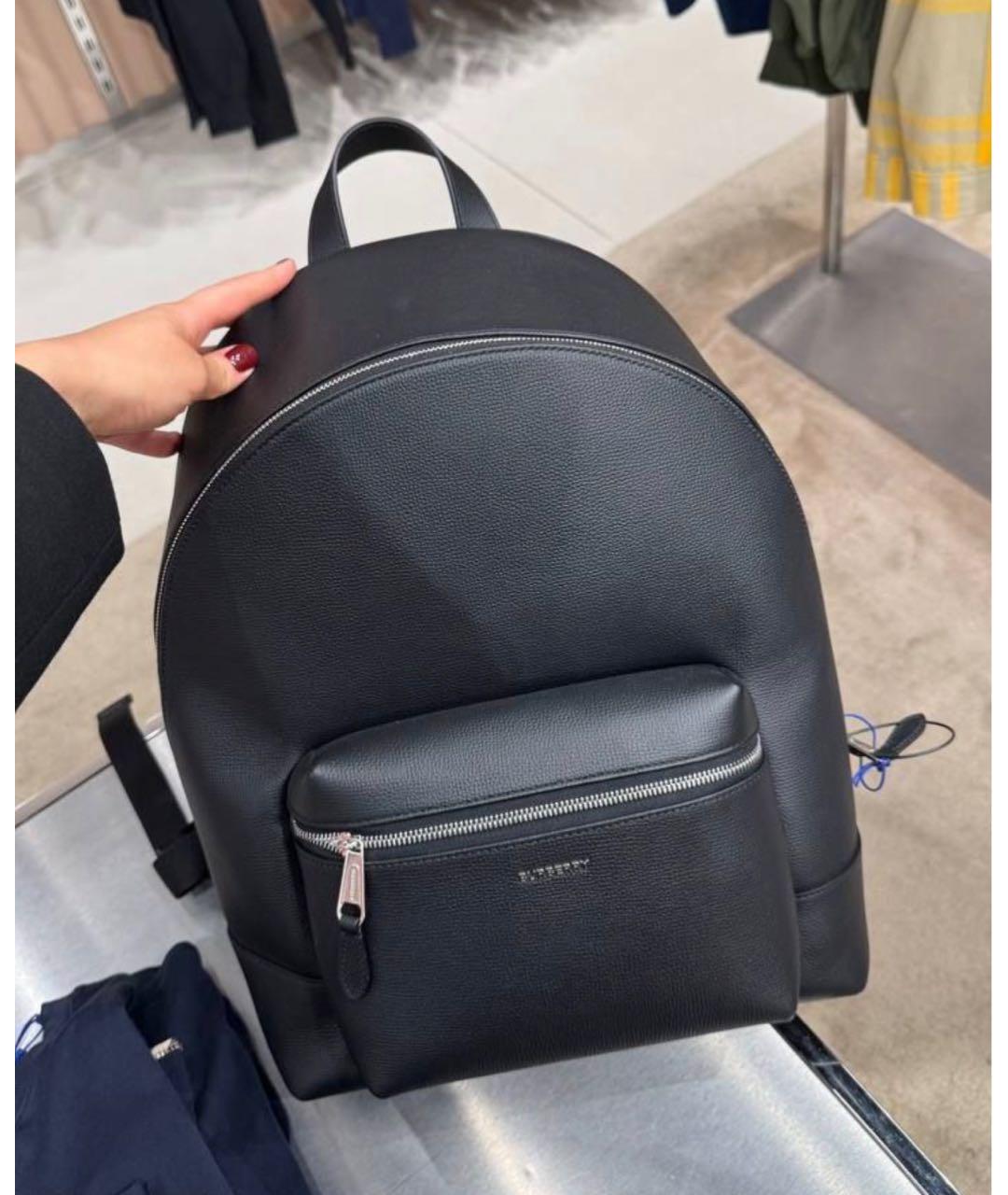 BURBERRY Черный кожаный рюкзак, фото 3