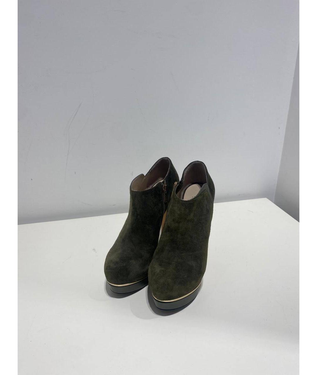 LE SILLA Зеленые замшевые ботинки, фото 2