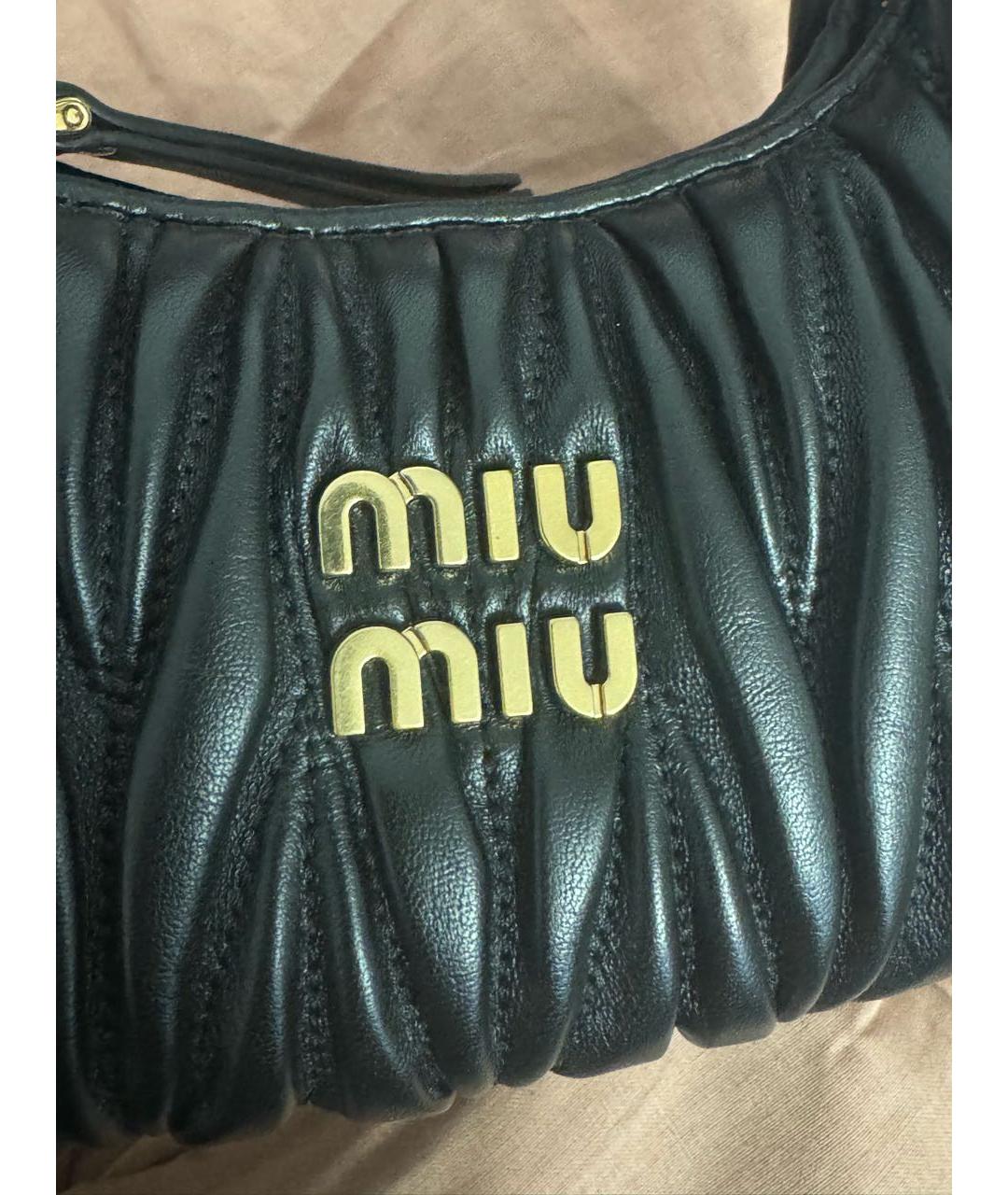 MIU MIU Черная кожаная сумка с короткими ручками, фото 4