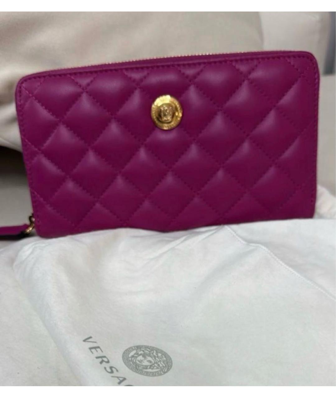 VERSACE Фуксия кожаный кошелек, фото 4