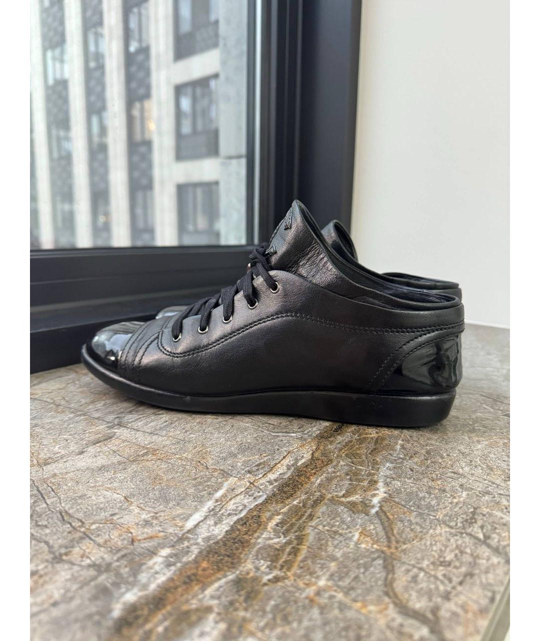 CHANEL Черные кожаные кроссовки, фото 6
