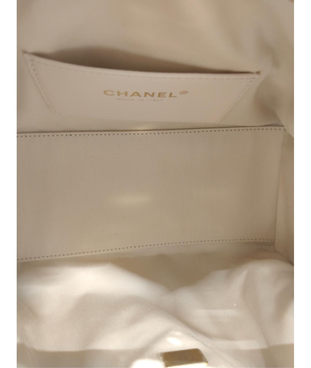 CHANEL Белая кожаная сумка через плечо, фото 8