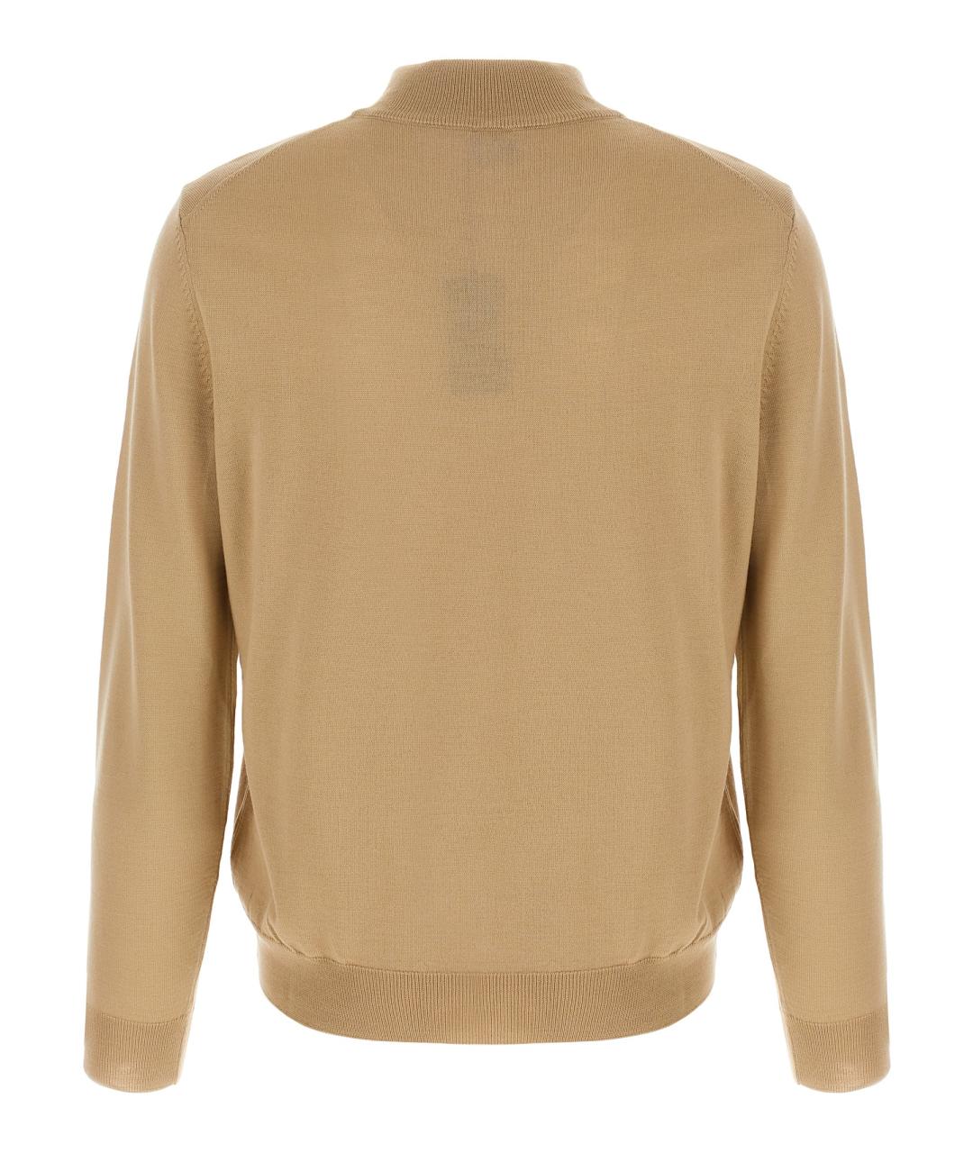 HUGO BOSS Бежевый шерстяной джемпер / свитер, фото 2