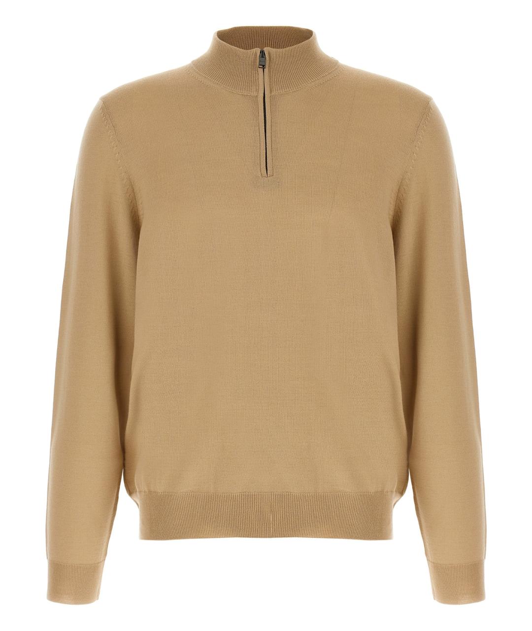 HUGO BOSS Бежевый шерстяной джемпер / свитер, фото 1