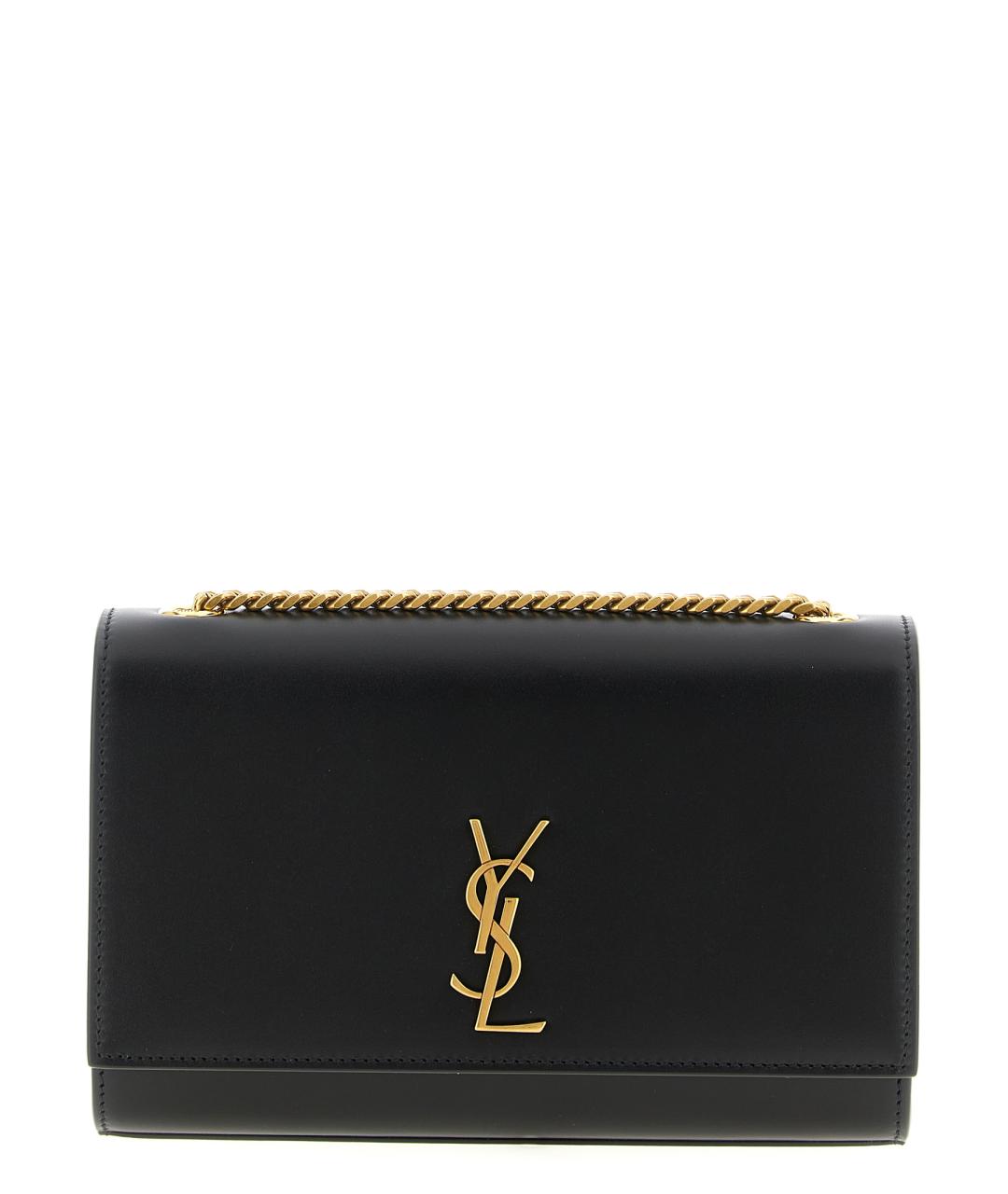 SAINT LAURENT Черная кожаная сумка через плечо, фото 1