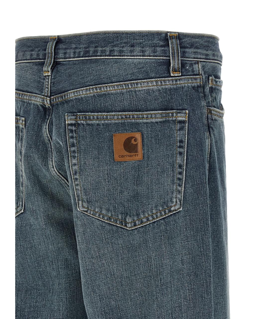 CARHARTT WIP Синие хлопковые прямые джинсы, фото 4