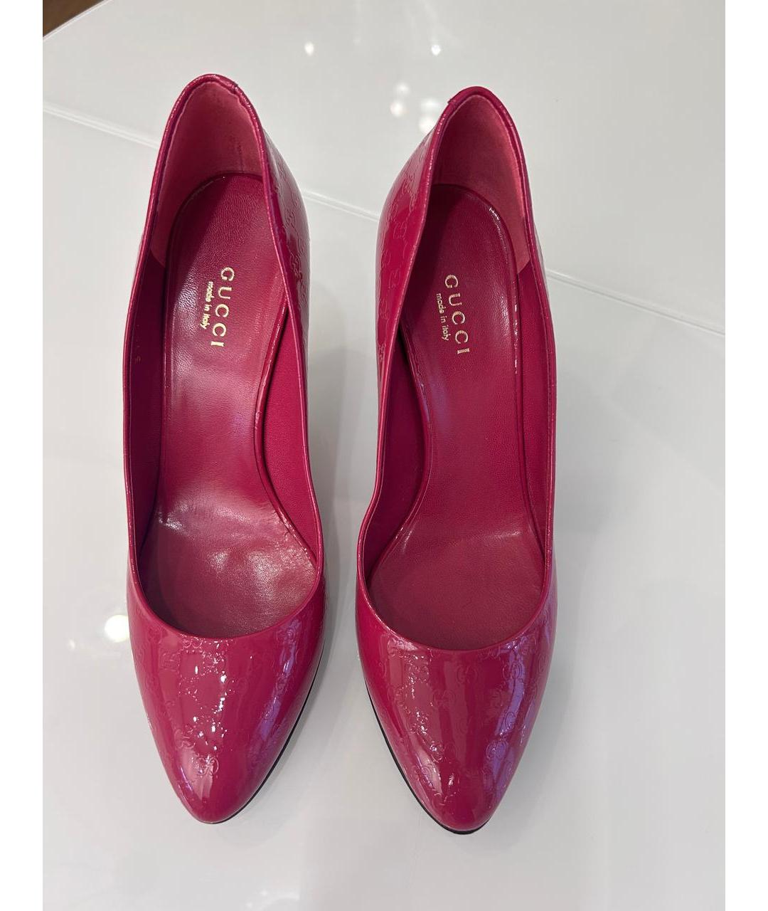 GUCCI Фуксия туфли из лакированной кожи, фото 2