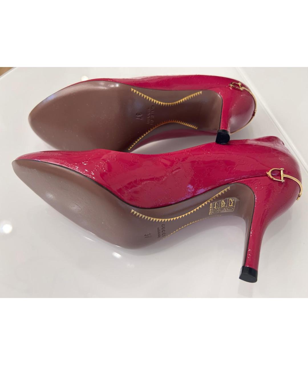 GUCCI Фуксия туфли из лакированной кожи, фото 5