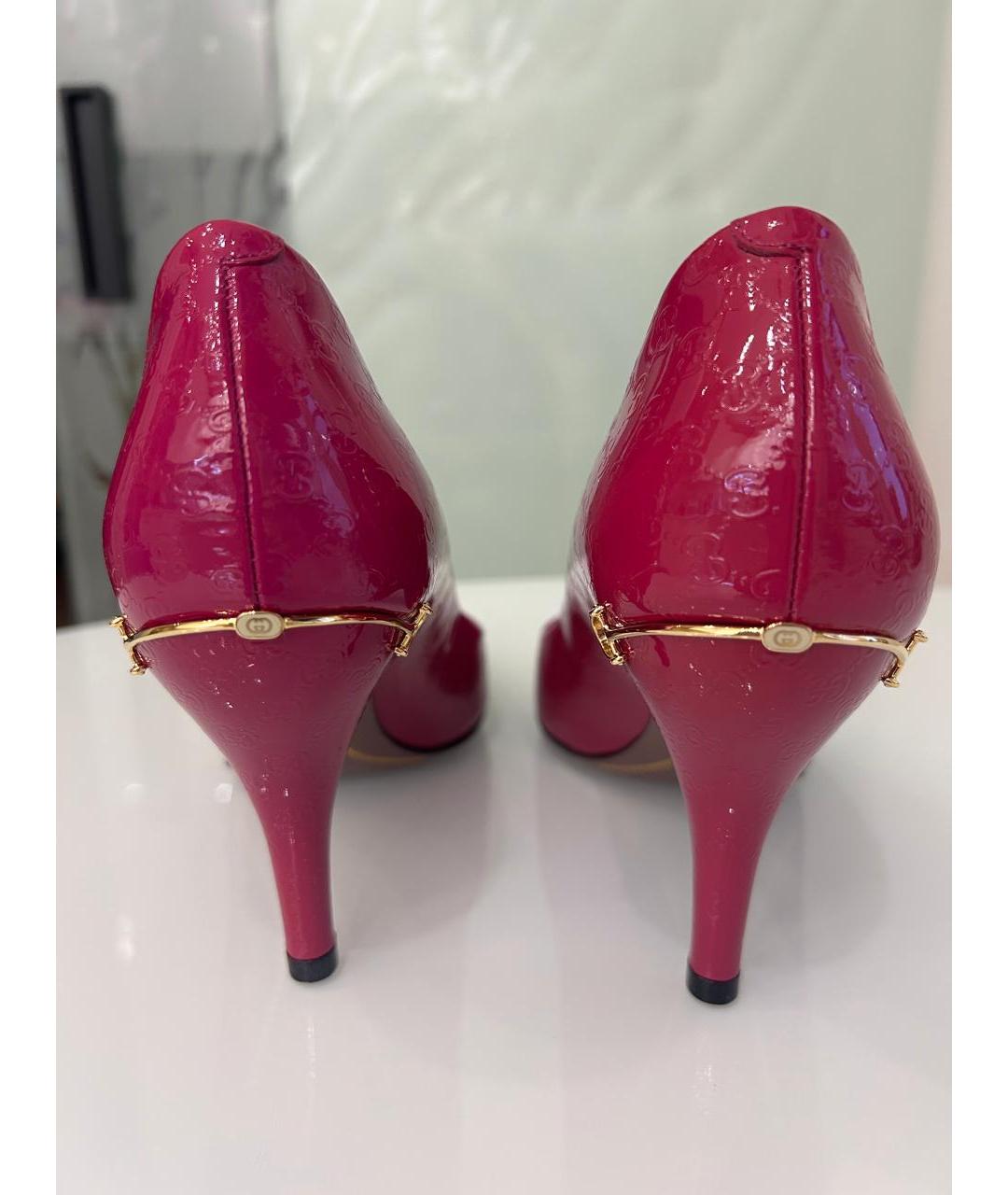 GUCCI Фуксия туфли из лакированной кожи, фото 4