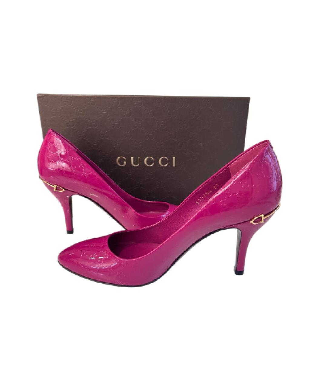 GUCCI Фуксия туфли из лакированной кожи, фото 8