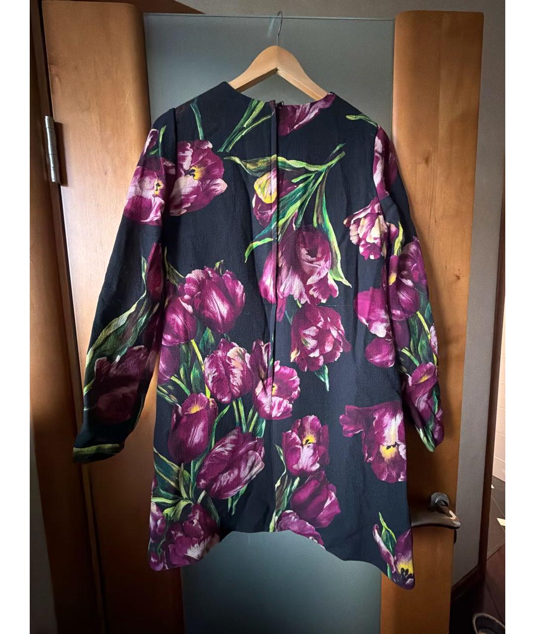 DOLCE&GABBANA Черное шелковое повседневное платье, фото 2