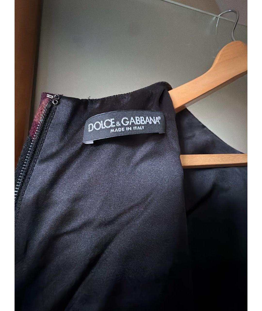 DOLCE&GABBANA Черное шелковое повседневное платье, фото 3