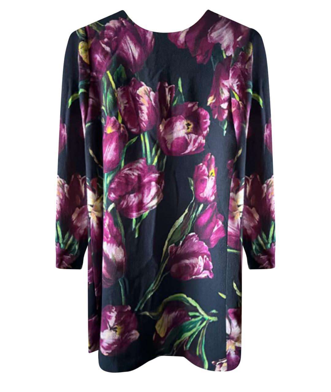 DOLCE&GABBANA Черное шелковое повседневное платье, фото 1