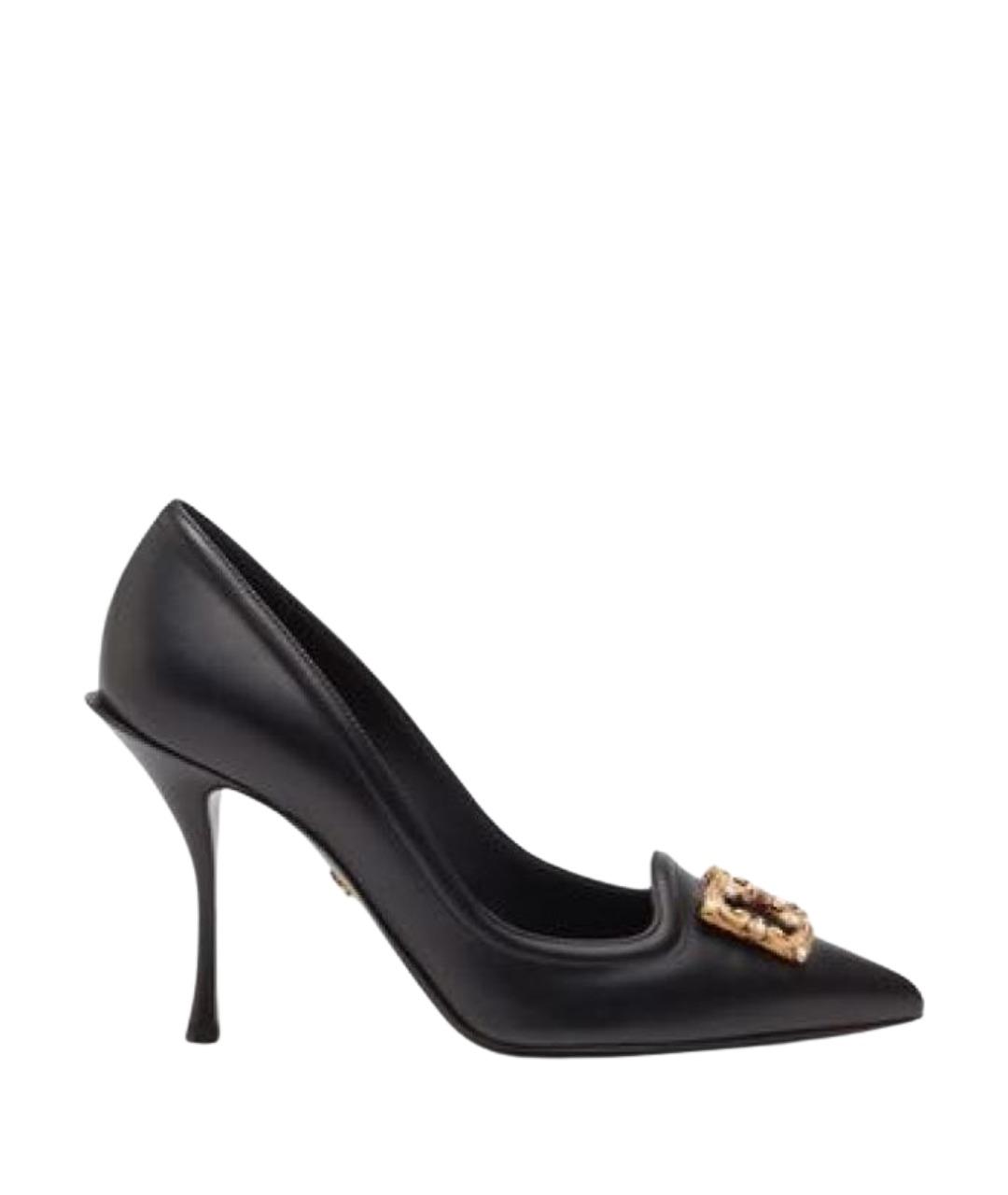 DOLCE&GABBANA Черные кожаные туфли, фото 1