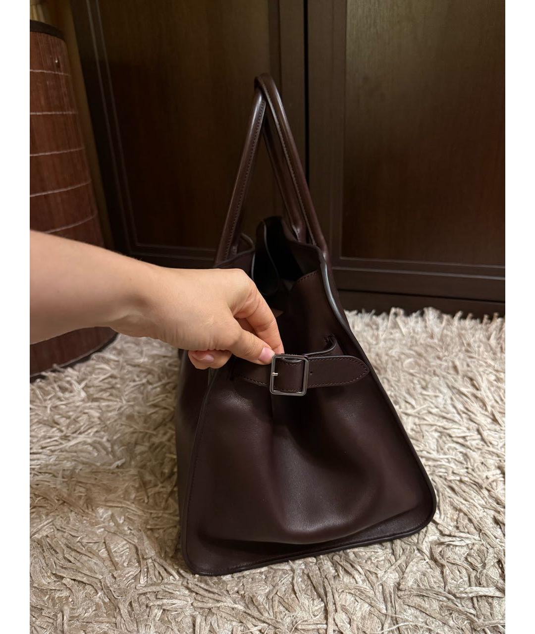 THE ROW Коричневая кожаная сумка тоут, фото 4