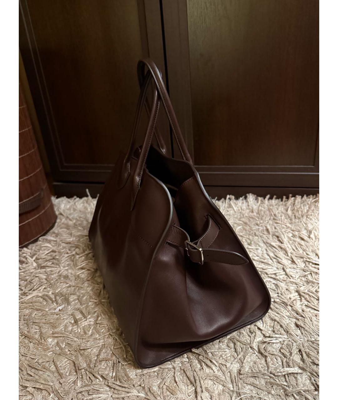 THE ROW Коричневая кожаная сумка тоут, фото 5