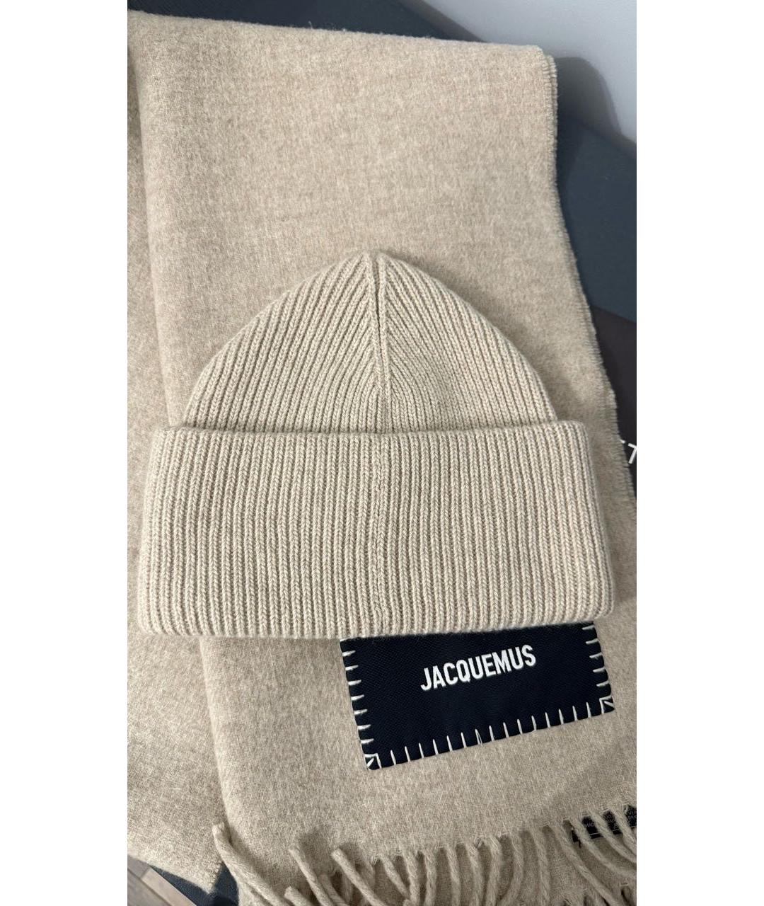 JACQUEMUS Бежевая шерстяная шапка, фото 2