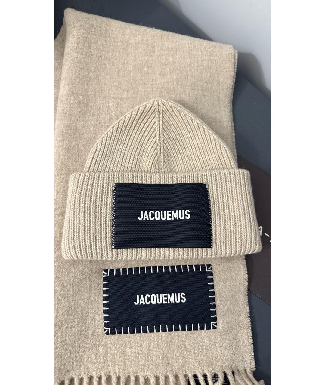 JACQUEMUS Бежевая шерстяная шапка, фото 3