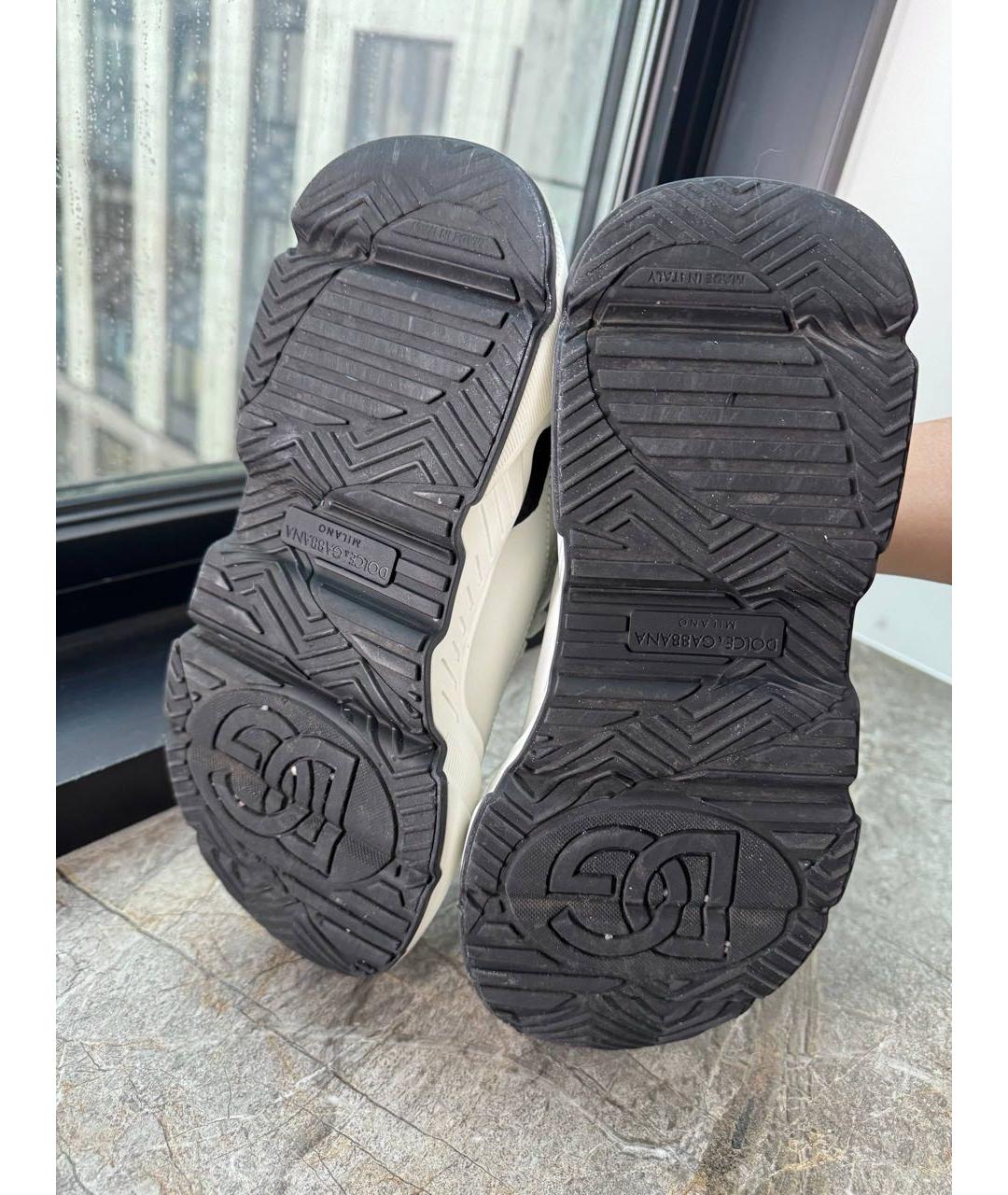 DOLCE&GABBANA Белые кожаные кроссовки, фото 5