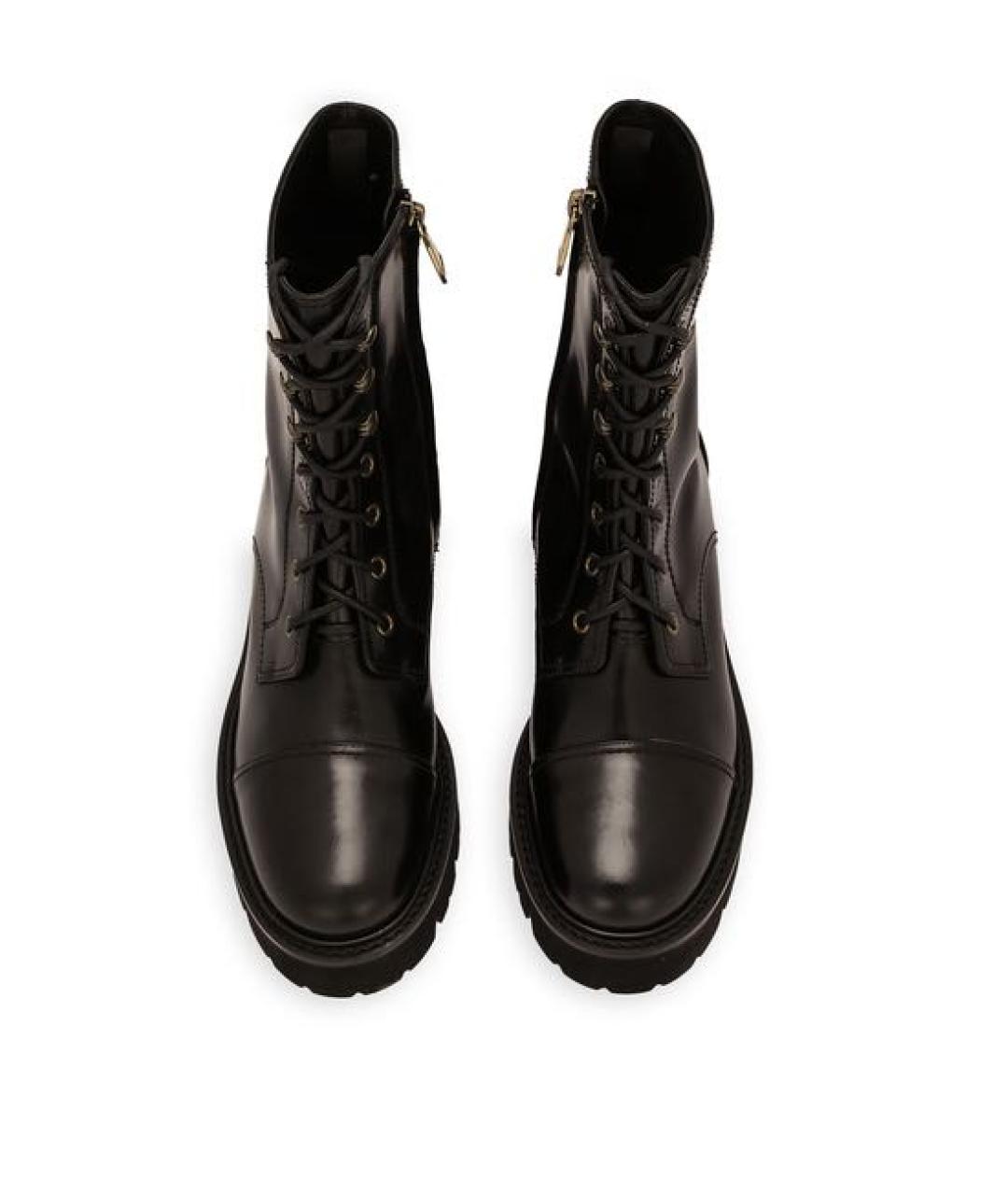 DOLCE&GABBANA Черные кожаные ботинки, фото 2
