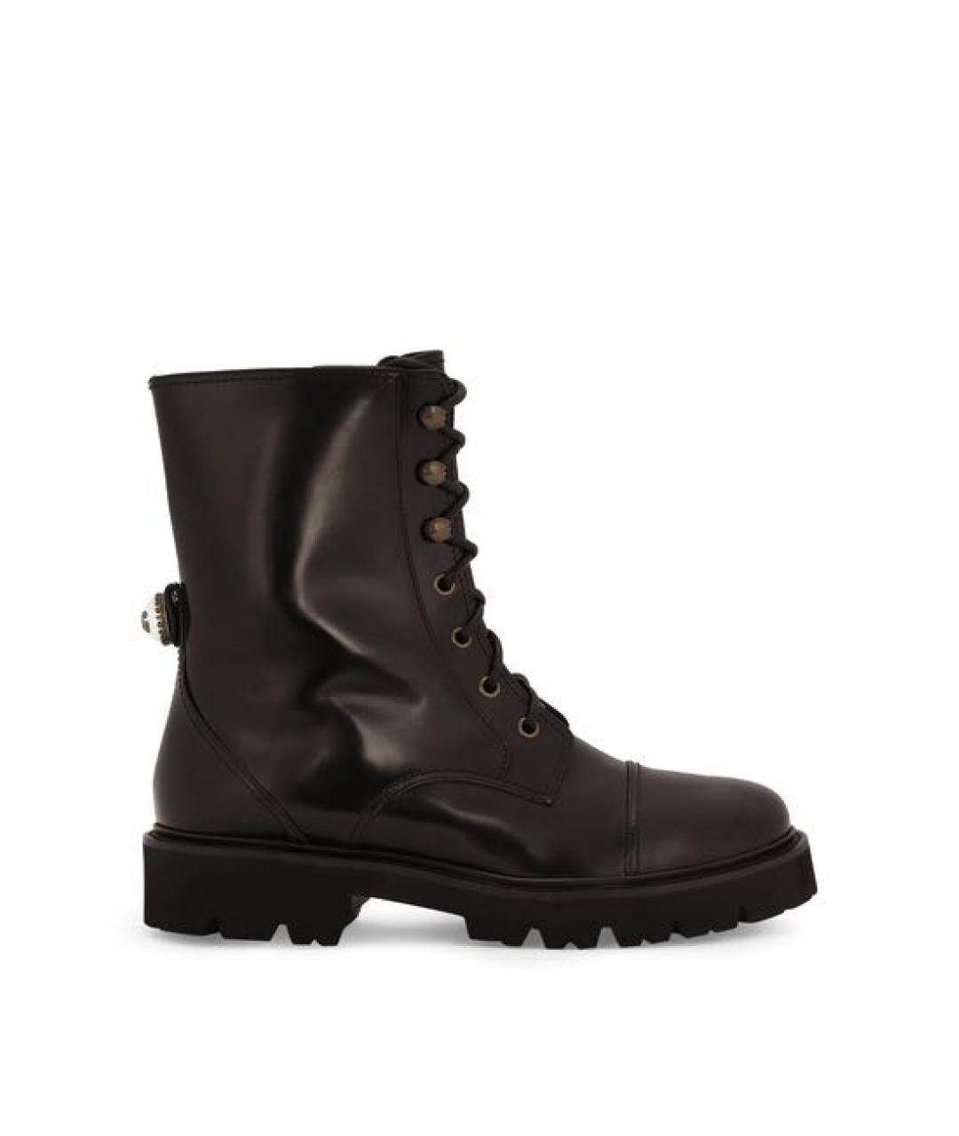 DOLCE&GABBANA Черные кожаные ботинки, фото 4