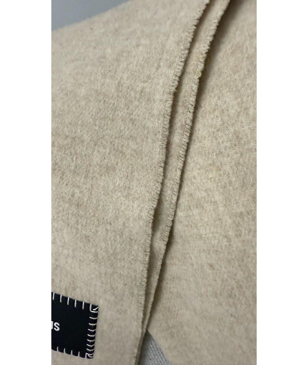 JACQUEMUS Бежевый шерстяной шарф, фото 2