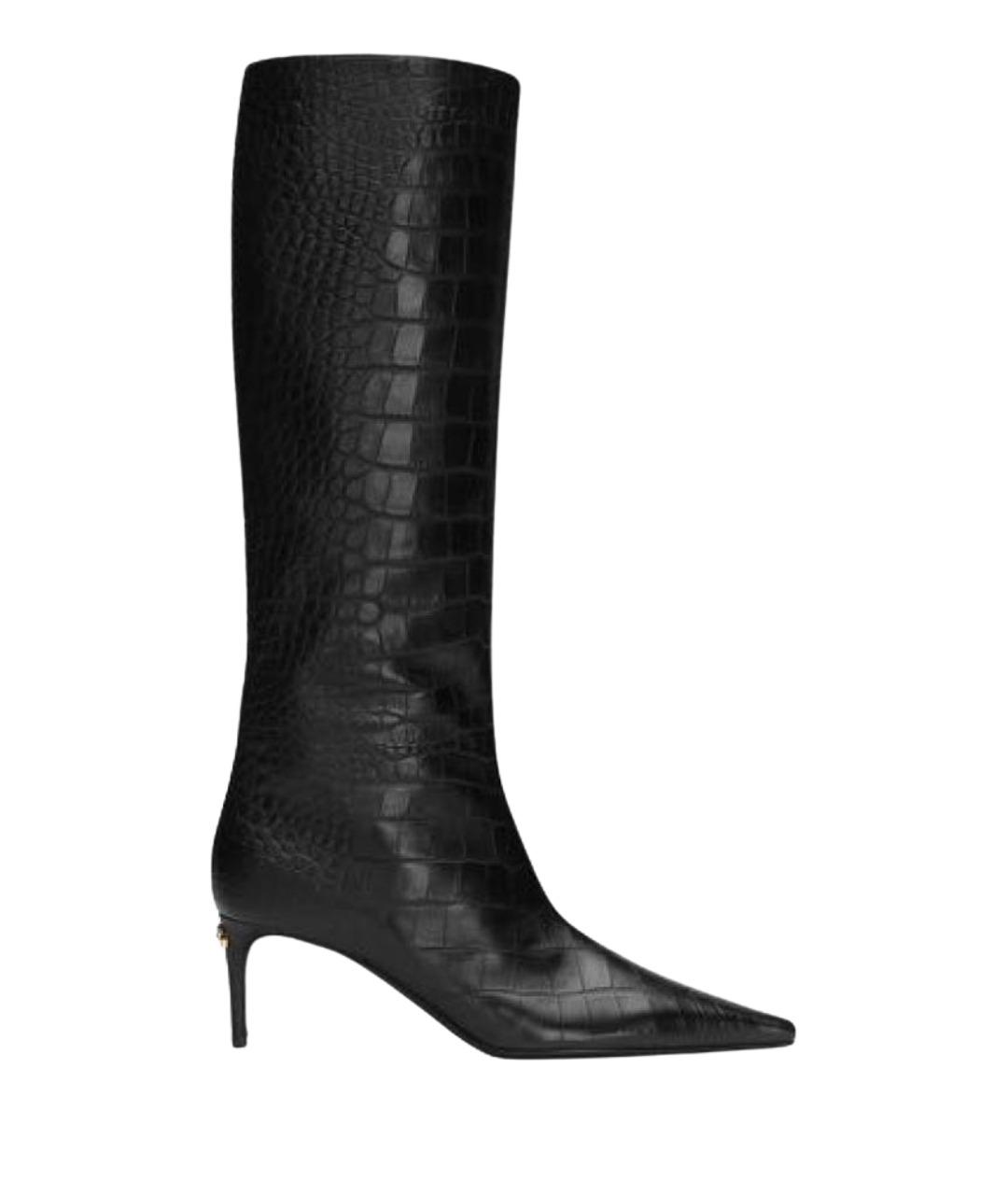 DOLCE&GABBANA Черные кожаные сапоги, фото 1