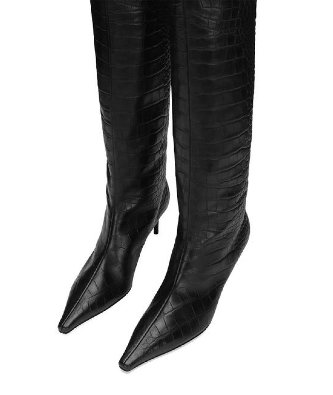 DOLCE&GABBANA Черные кожаные сапоги, фото 4