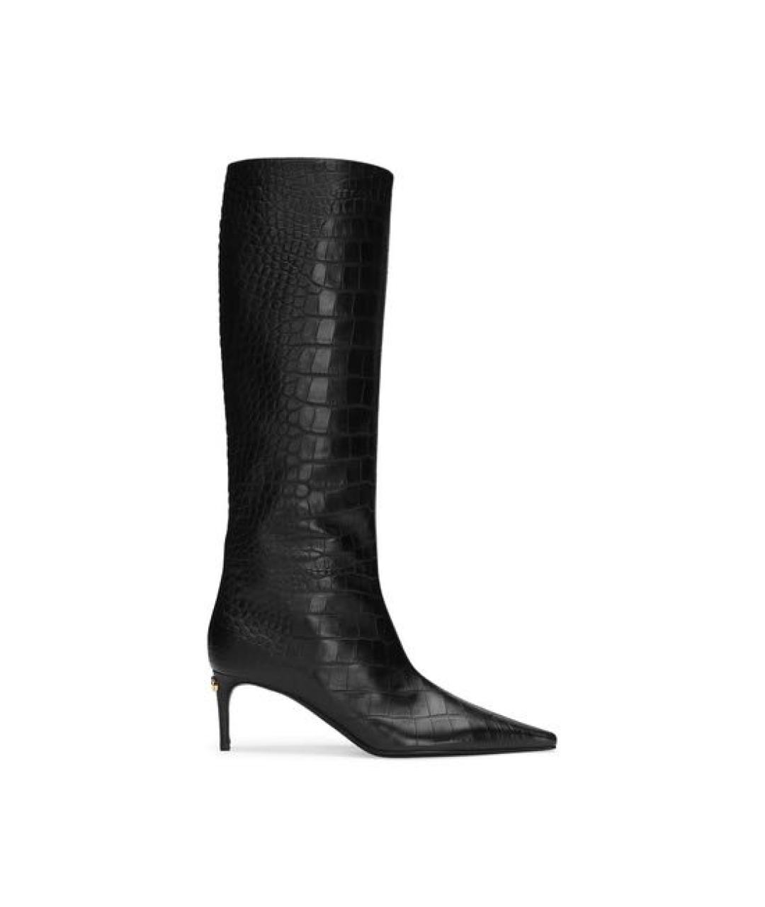 DOLCE&GABBANA Черные кожаные сапоги, фото 5