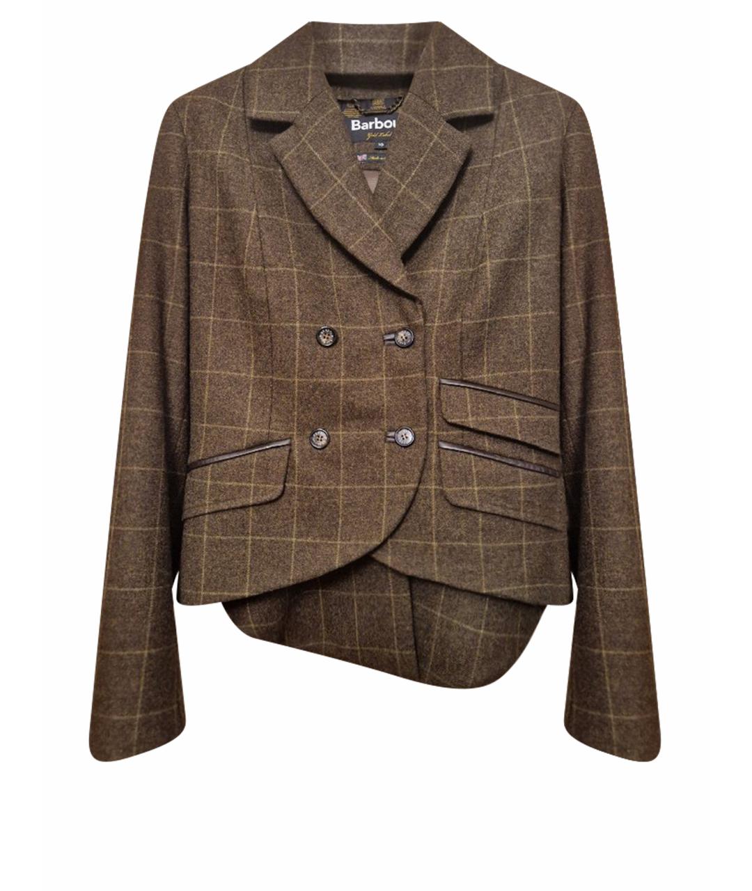 BARBOUR Коричневый шерстяной жакет/пиджак, фото 1
