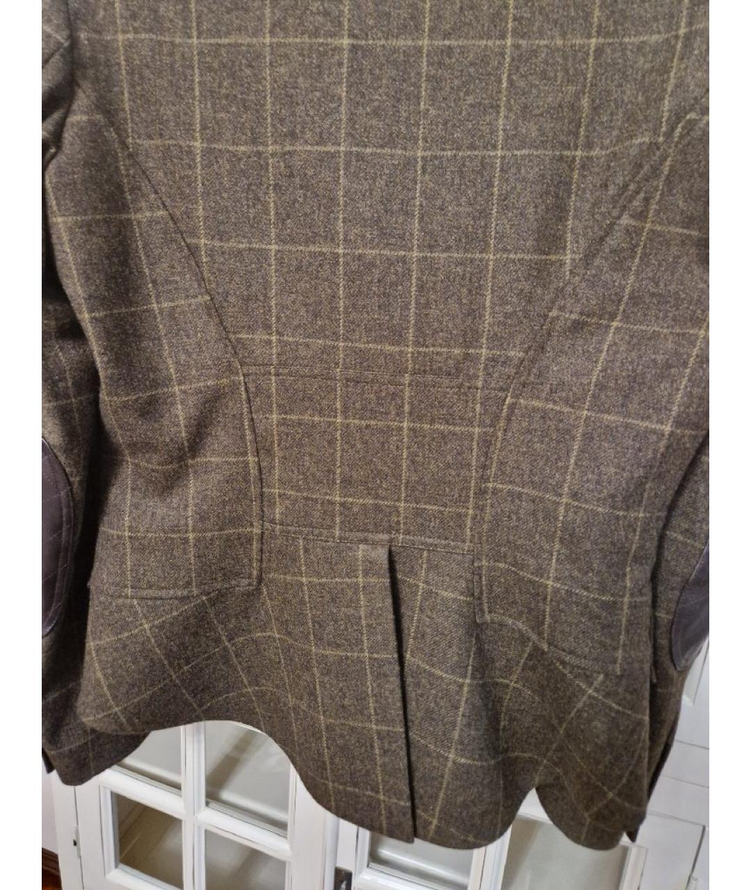 BARBOUR Коричневый шерстяной жакет/пиджак, фото 9