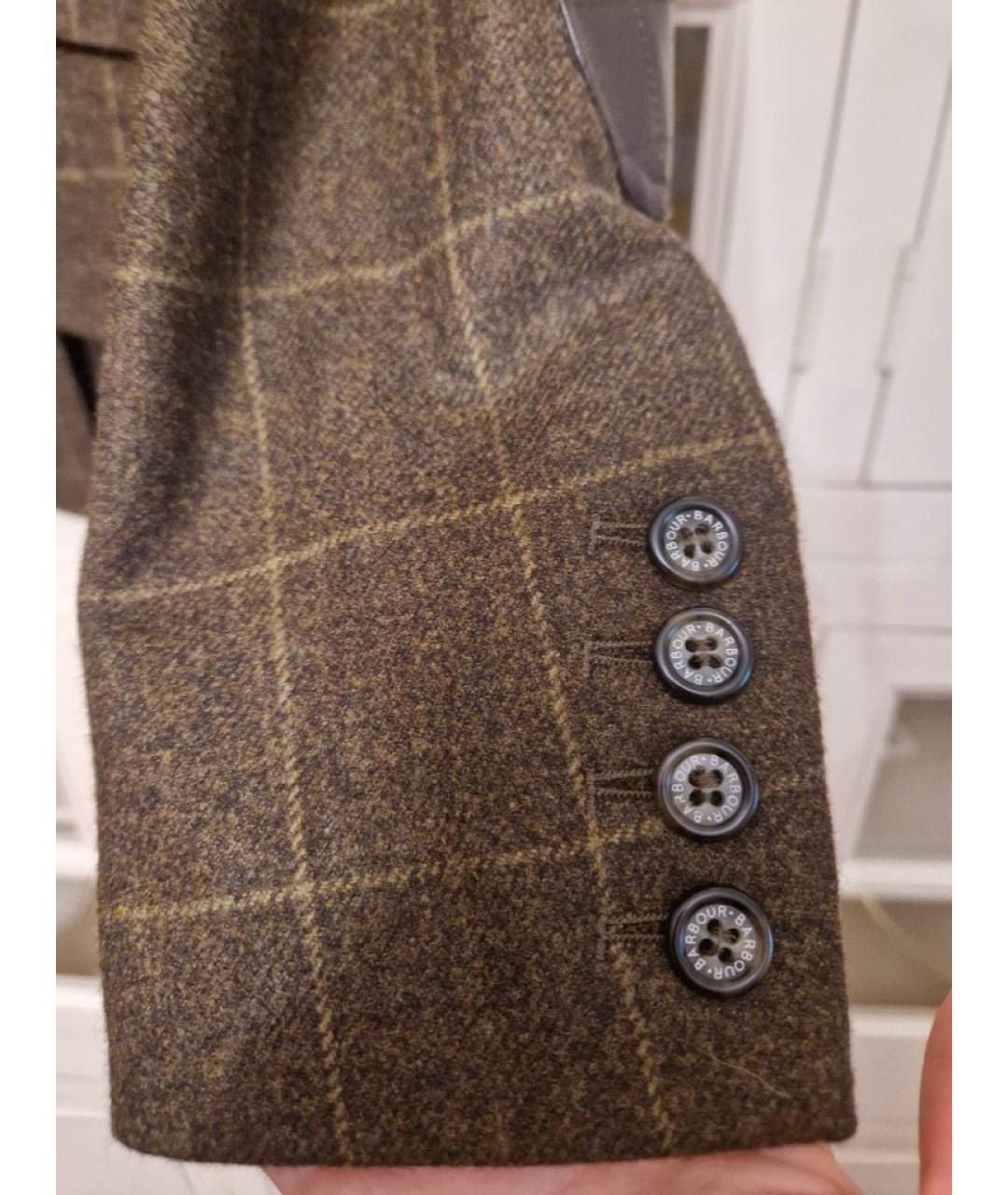 BARBOUR Коричневый шерстяной жакет/пиджак, фото 6