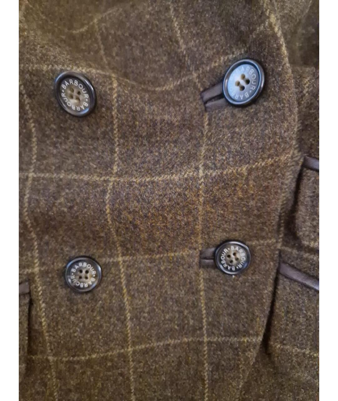 BARBOUR Коричневый шерстяной жакет/пиджак, фото 7